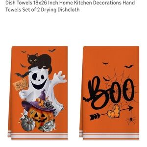 Halloween Ghost and Cat Dish Towels
